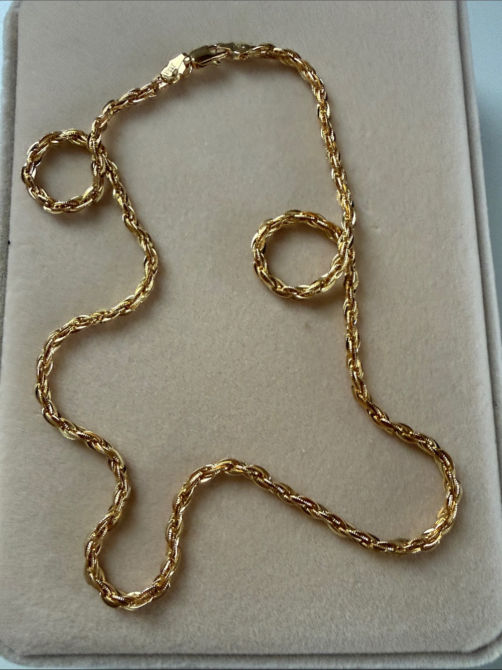 High quality Gold plated - Gold tone marked 750 Rope Chain Necklace